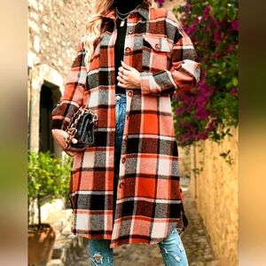 Long plaid coat